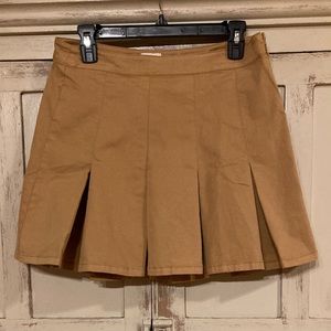 J. Crew Brown Pleated Mini Skirt Size 6